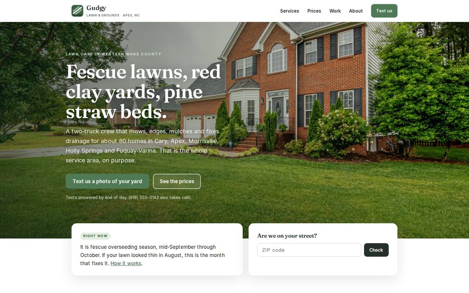 Gudgy Lawn and Grounds demo website